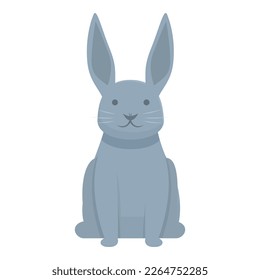 Grey rabbit icon cartoon vector. Easter pet. Rodent wildlife
