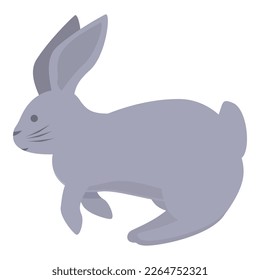 Grey rabbit icon cartoon vector. Easter pet. Wild breed