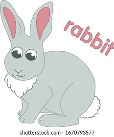 Grau-Kaninchen-Illustration für Kinder