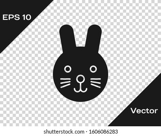 Grey Rabbit zodiac sign icon isolated on transparent background. Astrological horoscope collection.  Vector Illustration