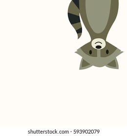 grey raccoon vector with striped tail