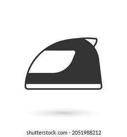 Grey Racing helmet icon isolated on white background.  Vector