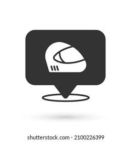 Grey Racing helmet icon isolated on white background. Extreme sport. Sport equipment.  Vector