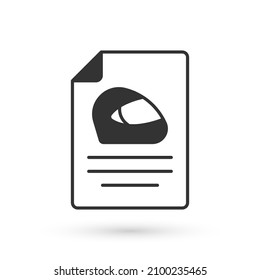 Grey Racing helmet icon isolated on white background. Extreme sport. Sport equipment.  Vector