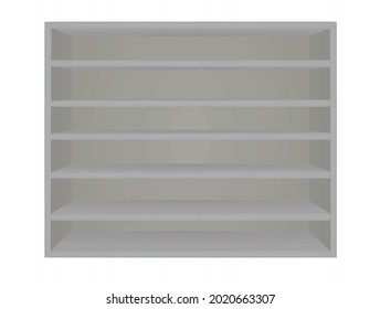 Grey rack shelves. vector illustration