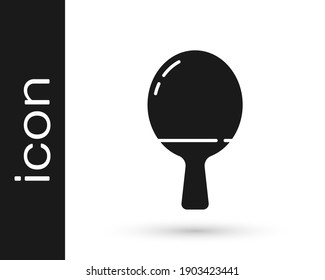 Raqueta gris para jugar al tenis de mesa aislado en fondo blanco.  Ilustración vectorial