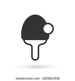 Grey Racket for playing table tennis icon isolated on white background.  Vector