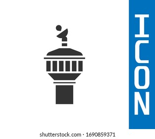 Grey Radar icon isolated on white background. Search system. Satellite sign.  Vector Illustration