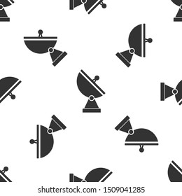 Grey Radar icon isolated seamless pattern on white background. Military search system.  Vector Illustration