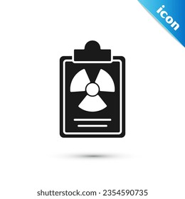 Grey Radiation warning document icon isolated on white background. Text file.  Vector