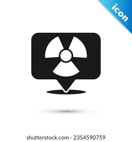 Grey Radioactive in location icon isolated on white background. Radioactive toxic symbol. Radiation Hazard sign.  Vector