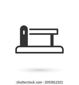 Grey Railway barrier icon isolated on white background.  Vector