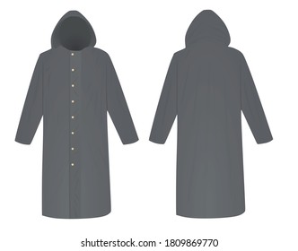Grey rain coat. vector illustration