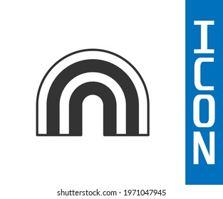 Grey Rainbow icon isolated on white background.  Vector