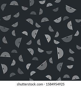 Grey Rainbow icon isolated seamless pattern on black background.  Vector Illustration