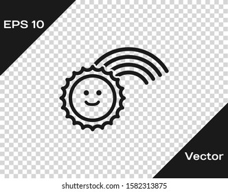 Grey Rainbow with sun icon isolated on transparent background.  Vector Illustration
