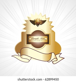 grey rays background  with abstract pattern label