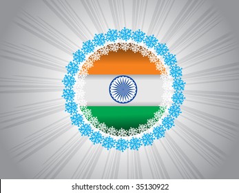 grey rays background with decorated button in flag color