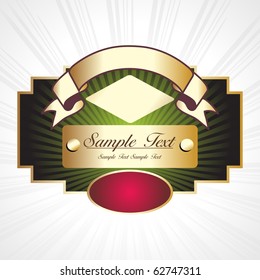 grey rays background with isolated decorative golden frames