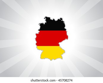 grey rays background with isolated german map