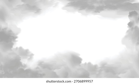 Paisaje de nubes abstracto de efecto de borde de humo realista gris