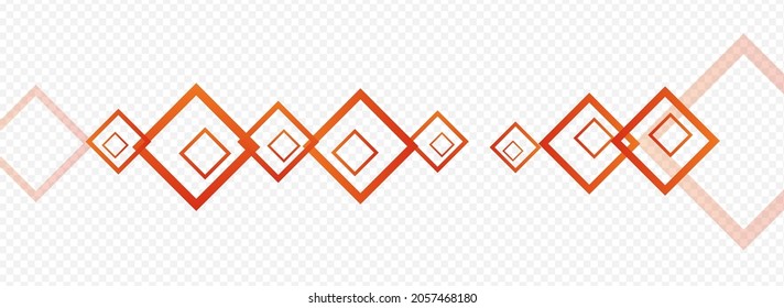 Grey Rectangle Geometric Vector Panoramic Transparent Background. 3d Square Texture. Orange Modern Cover. Light Contemporary Banner.