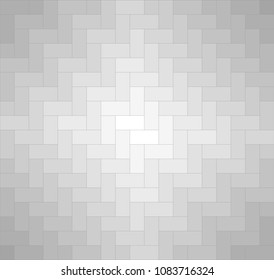 Grey rectangle repeating pattern. Herringbone floor tile, weave background vector. Abstract geometric designs and shapes.