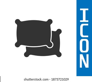 Grey Rectangular pillow icon isolated on white background. Cushion sign.  Vector