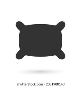 Grey Rectangular pillow icon isolated on white background. Cushion sign. Orthopedic pillow.  Vector