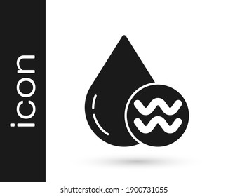 Grey Recycle clean aqua icon isolated on white background. Drop of water with sign recycling.  Vector Illustration