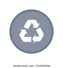 Grey recycle icon. Vector product marking.