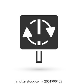 Grey Recycle symbol icon isolated on white background. Circular arrow icon. Environment recyclable go green.  Vector