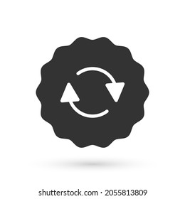 Grey Recycle symbol icon isolated on white background. Circular arrow icon. Environment recyclable go green.  Vector