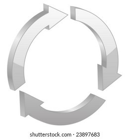 Grey recycle symbol. Vector illustration.