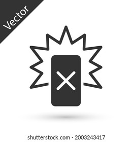 Grey Red card football icon isolated on white background. Referee card.  Vector
