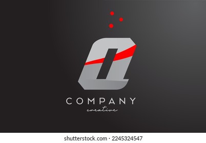 grey red dots Q alphabet bold letter logo. Creative template design for business and company