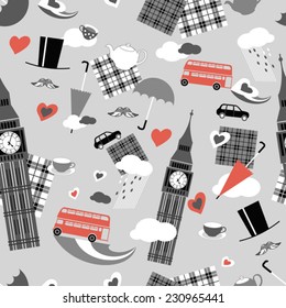 grey and red english background