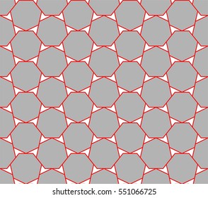 Grey Red Heptagons Pattern Abstract Geometric Stock Vector (Royalty ...