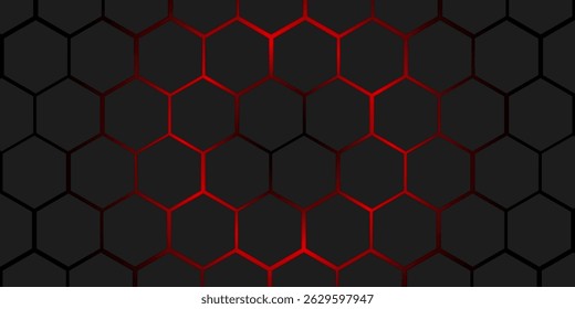 grey and red hexagons modern background 3d render  illustration