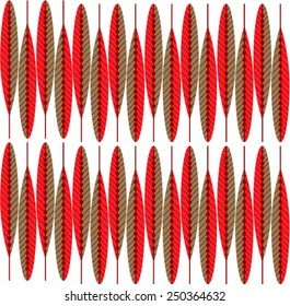 grey red leaves seeds pattern
