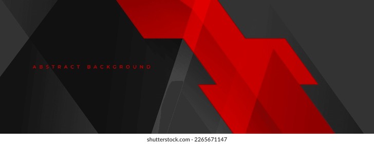 Grey and red modern abstract wide banner with geometric shapes. Red and gray abstract background. Vector illustration