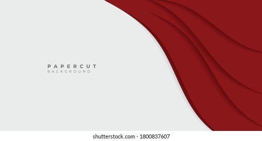 Grey and red papercut abstract presentation background design. Vector illustration for modern keynote presentation background, brochure design, website slider, landing page, annual report, company pro