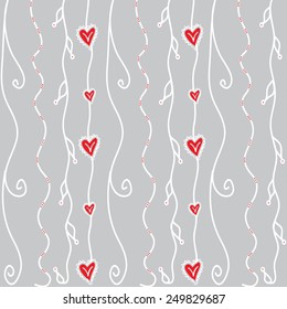 Grey and red pattern for Valentines Day