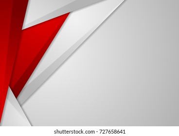 Grey and red tech corporate abstract background. Vector design