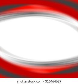 Grey and red waves on white background. Vector design
