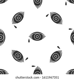 Grey Reddish eye due to viral, bacterial or allergic conjunctivitis icon isolated seamless pattern on white background.  Vector Illustration