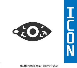 Grey Reddish eye due to viral, bacterial or allergic conjunctivitis icon isolated on white background.  Vector