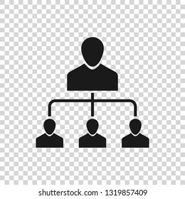 Grey Referral marketing icon isolated on transparent background. Network marketing, business partnership, referral program strategy. Vector Illustration