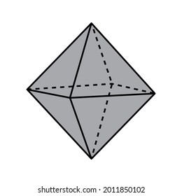 grey regular octahedron shapes in maths