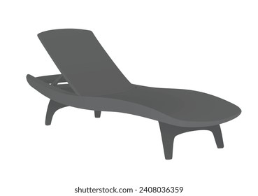 Grey  relaxing sunbed. vector illustration